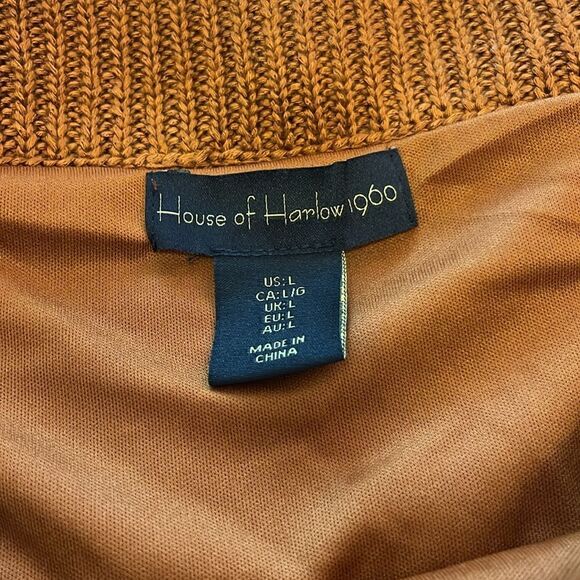 House of Harlow 1960 Crochet Fringe Midi Skirt Burnt Orange Large Boho Retro 70s - Picture 5 of 10